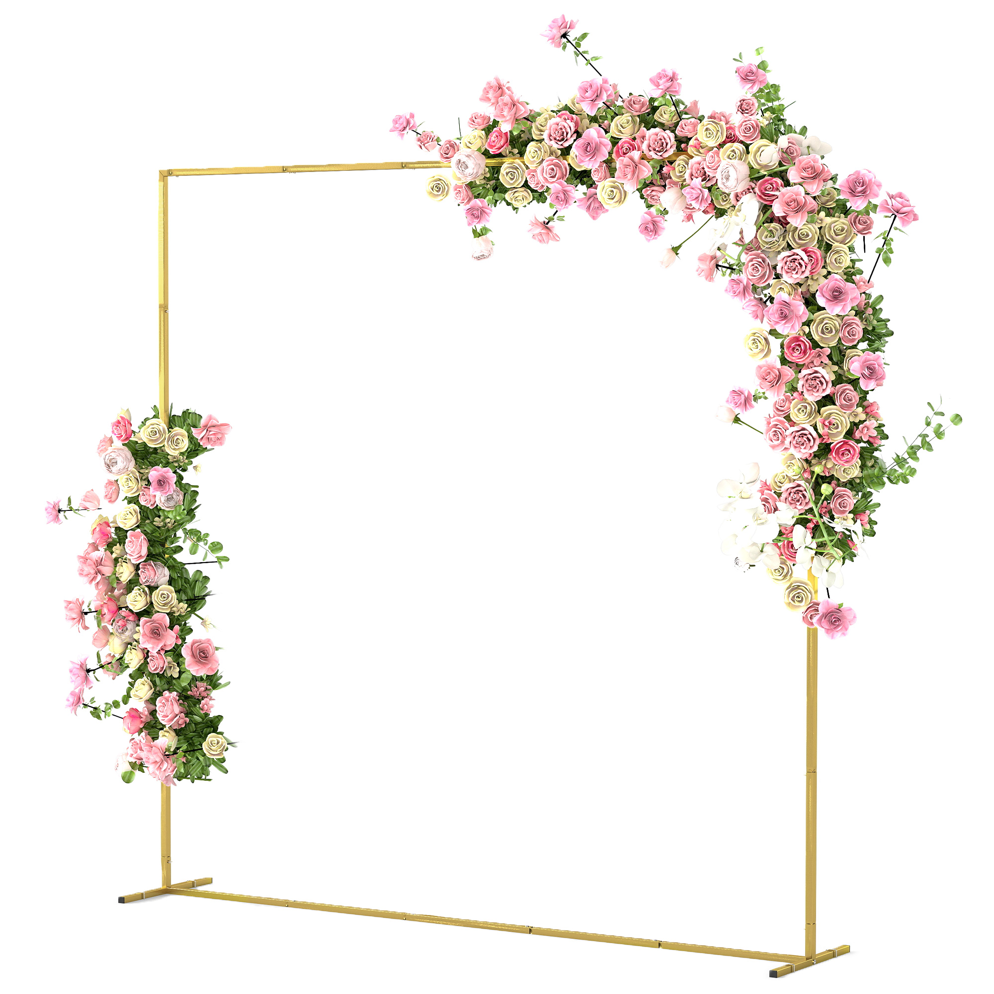 M Hohe Goldene Metall-hintergrundbogenhalterung Für Hochzeiten, Gartenbögen, Blumenballons