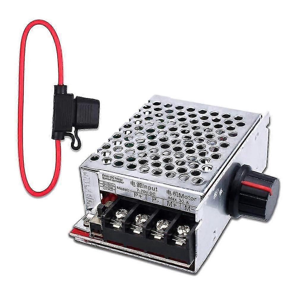 Drehzahlregler Für Gleichstrommotoren 7-70v 30a Pwm Mit Schalter, Kompatibel Mit 12v, 24v, 36v Und 48v Sowie 30a Sicherung.