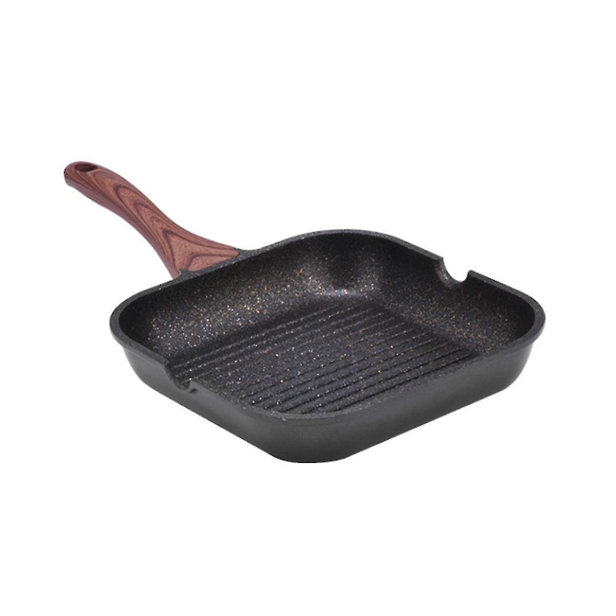 Gestreifte Steakpfanne, Grillpfanne Für Herdplatten, Antihaftbeschichtung In Marmoroptik, Aus Aluminium, Induktionsgeeignet.