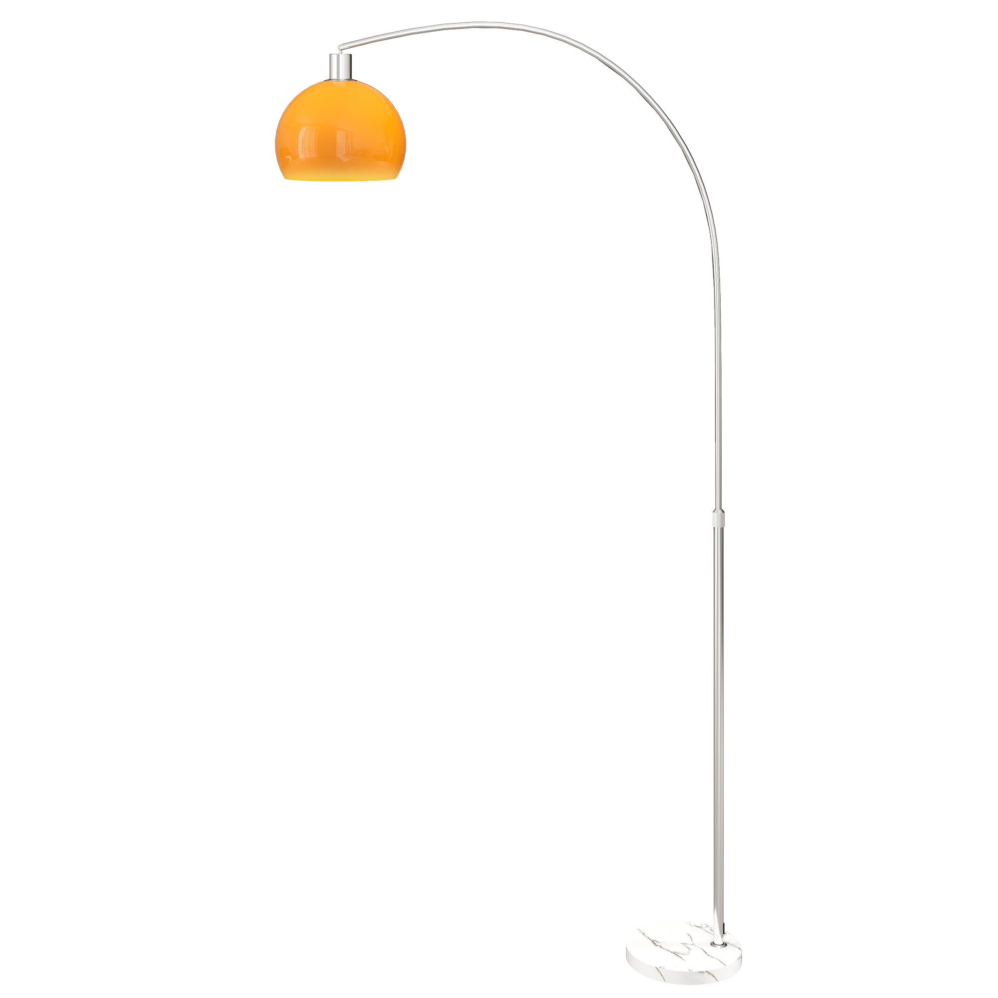 Stehlampe Fürs Wohnzimmer, Minimalistischer Lampenschirm, Hoher Stiel, Fußschalter, 26 X 90 X 180 Cm, Orange