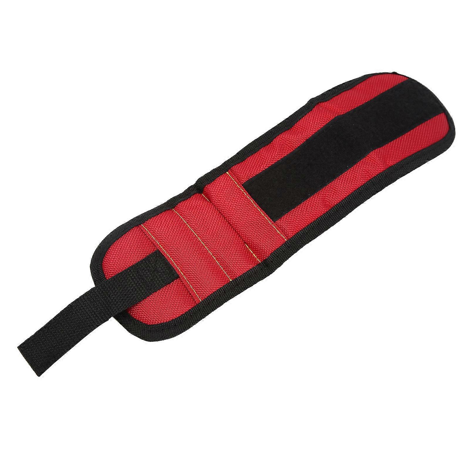 Bracelet Magnétique Étanche Avec 2 Aimants Pour Ranger Vis, Clous Et Forets (rouge)