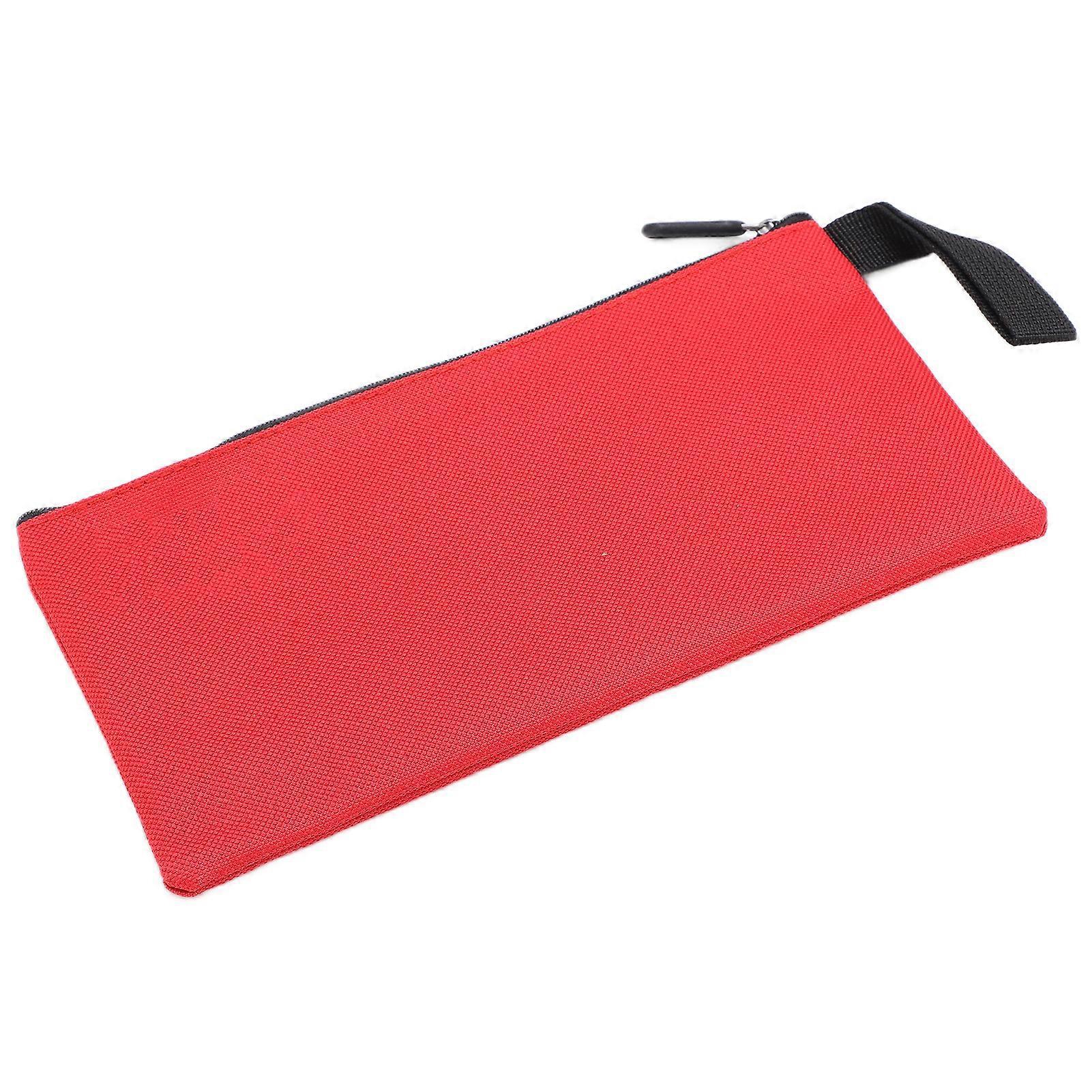 Sacoche À Outils En Toile, Résistante, Imperméable Et Portable, Avec Fermeture Éclair, Rouge.