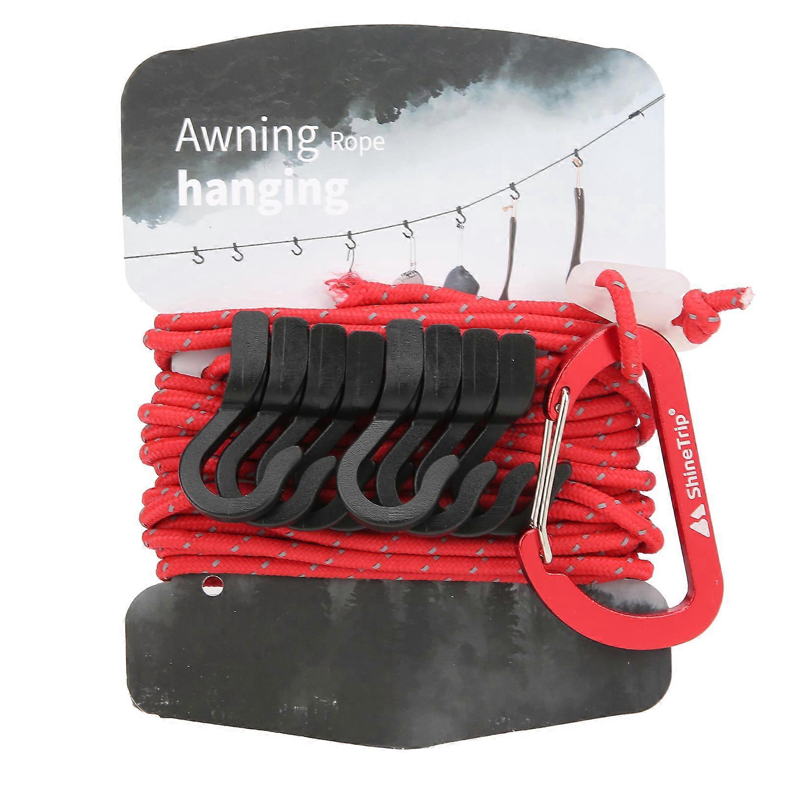 Corde De Camping Suspendue 2024, Portable, Multifonctionnelle, Réglable, Antidérapante, Avec Crochet (rouge)