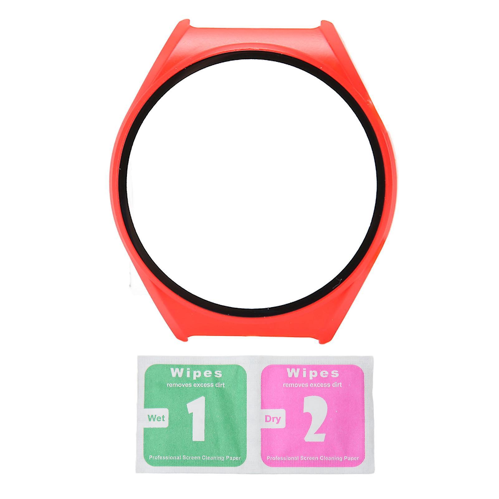 2-in-1 Displayschutzhülle Für Die Xiaomi S1 Smartwatch, Ultradünn Und Hochauflösend, Rot.