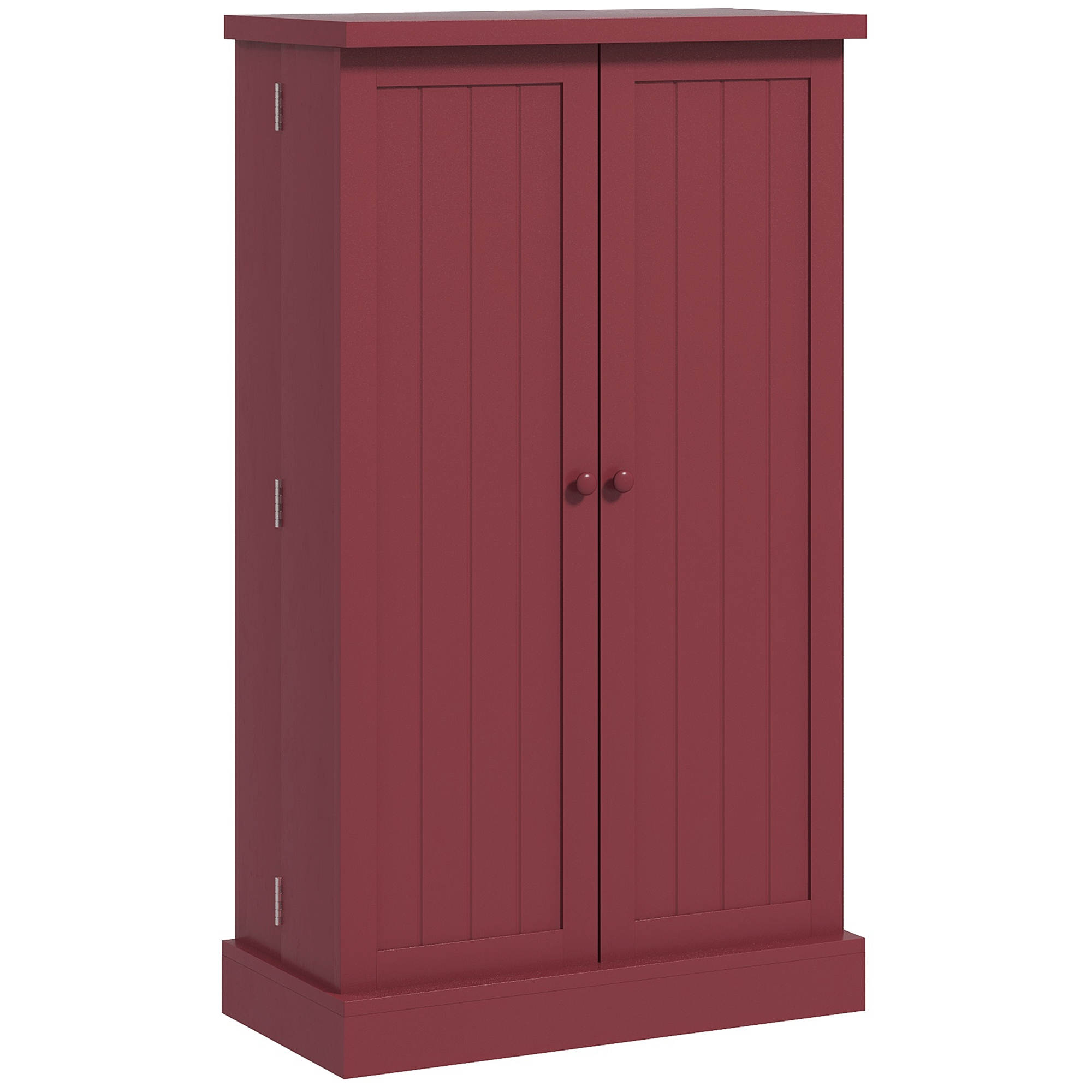 Roter Küchenschrank Mit 2 Türen, 5 Einlegeböden, 12 Gewürzregalen, 60 X 30 X 104 Cm