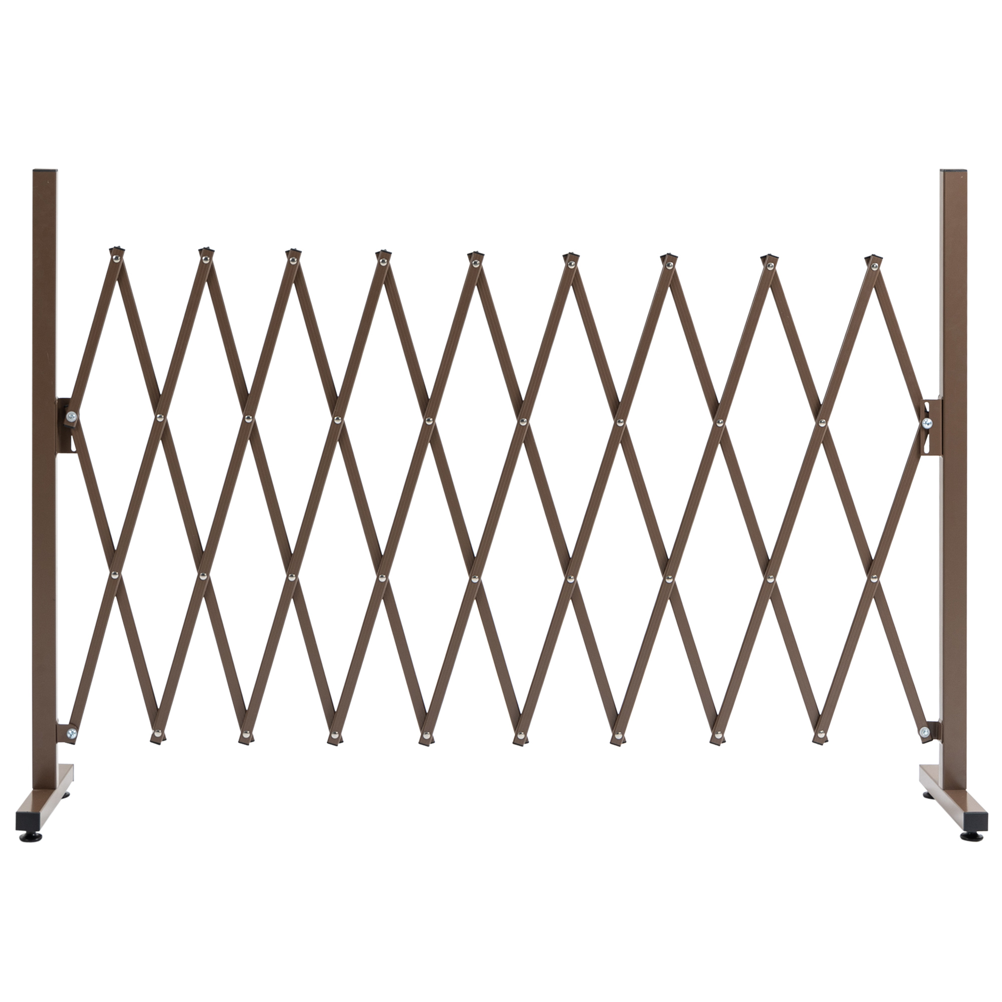 Outsunny Ausziehbares Und Einziehbares Sicherheitsgitter 250 X 31 X 104 Cm Aluminium Schokolade