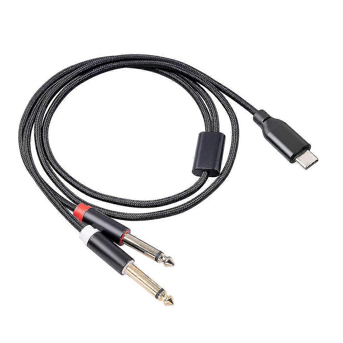 Câble Audio Stéréo Usb-c Vers Double Prise Jack 6,35 Mm Pour Smartphone Et Multimédia