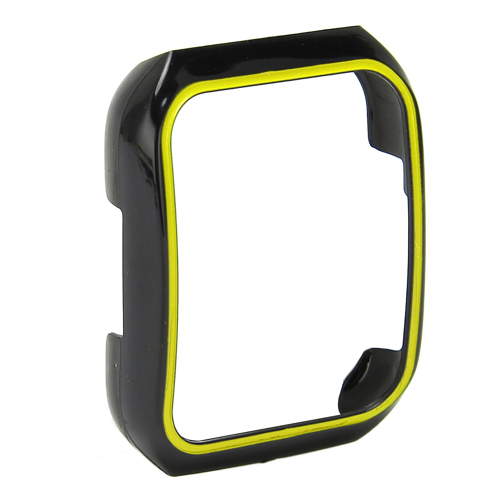 Professionelle, Kratzfeste Polycarbonat-schutzhülle Für Die Oppo Watch 3 Pro Smartwatch (schwarz Und Gelb).