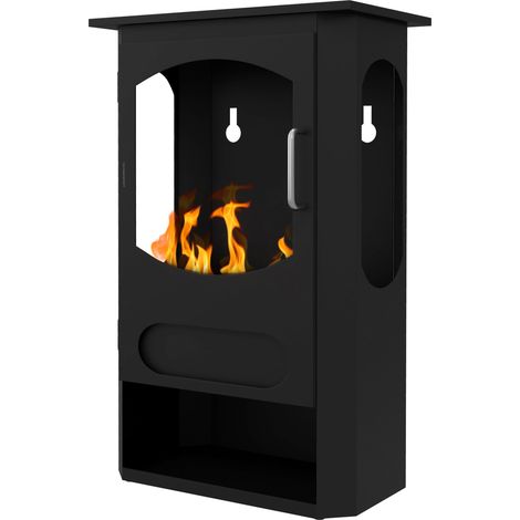 Freistehender Bioethanol-kamin, 1,2-liter-brenner, 3 Stunden Brenndauer, Beheizt Eine Fläche Von 20–25 M², Schwarz