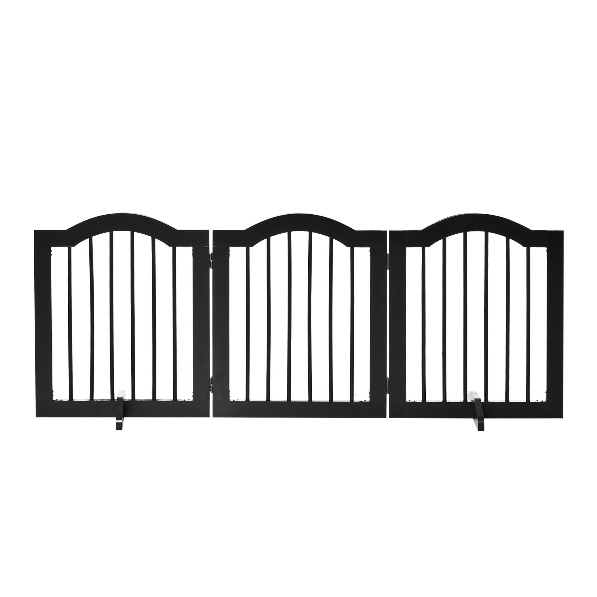 Pawhut Faltbares Haustier-sicherheitsgitter, Modular Mit Mdf- Und Massivholzbeinen, 154,5 X 61 Cm, Schwarz