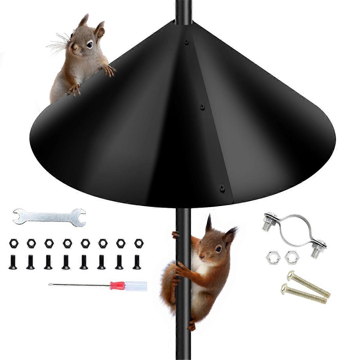 Eichhörnchenschutz Für Vogelfutterhauspfosten, 40 Cm (16 Zoll) Eichhörnchenstopper, Schwarz