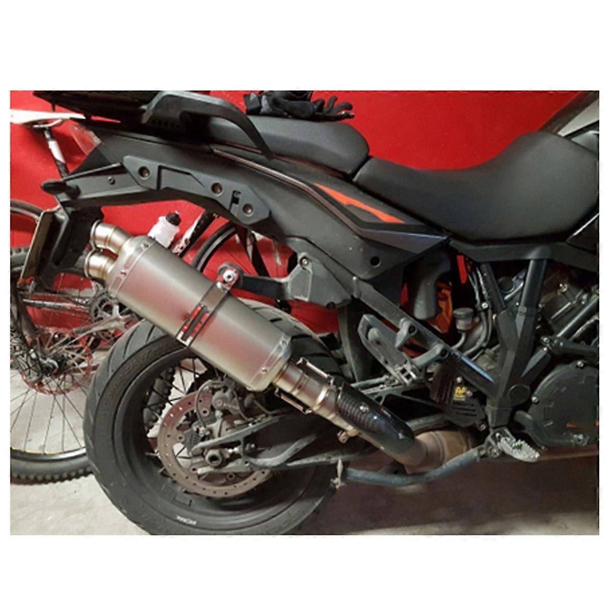 Motorradauspuffanlage Mit Zwei 51-mm-auslässen, Schwarzer Schalldämpfer