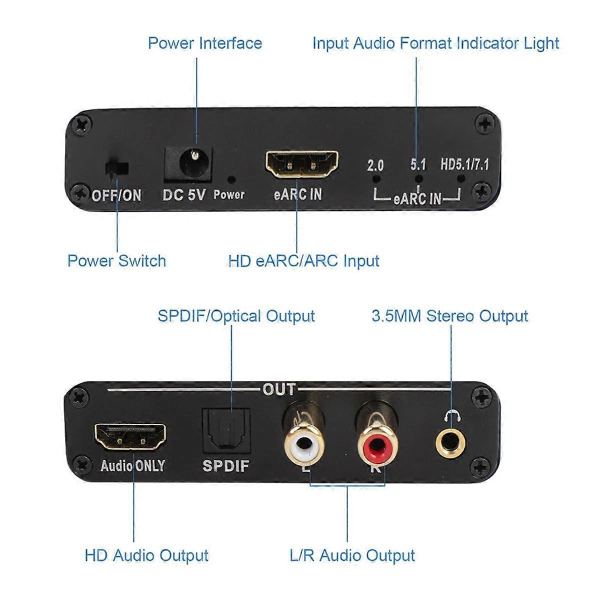 Earc-audiokonverter (arc) Für Die Verbindung Von Fernseher Und Soundbar-lautsprecherverstärker