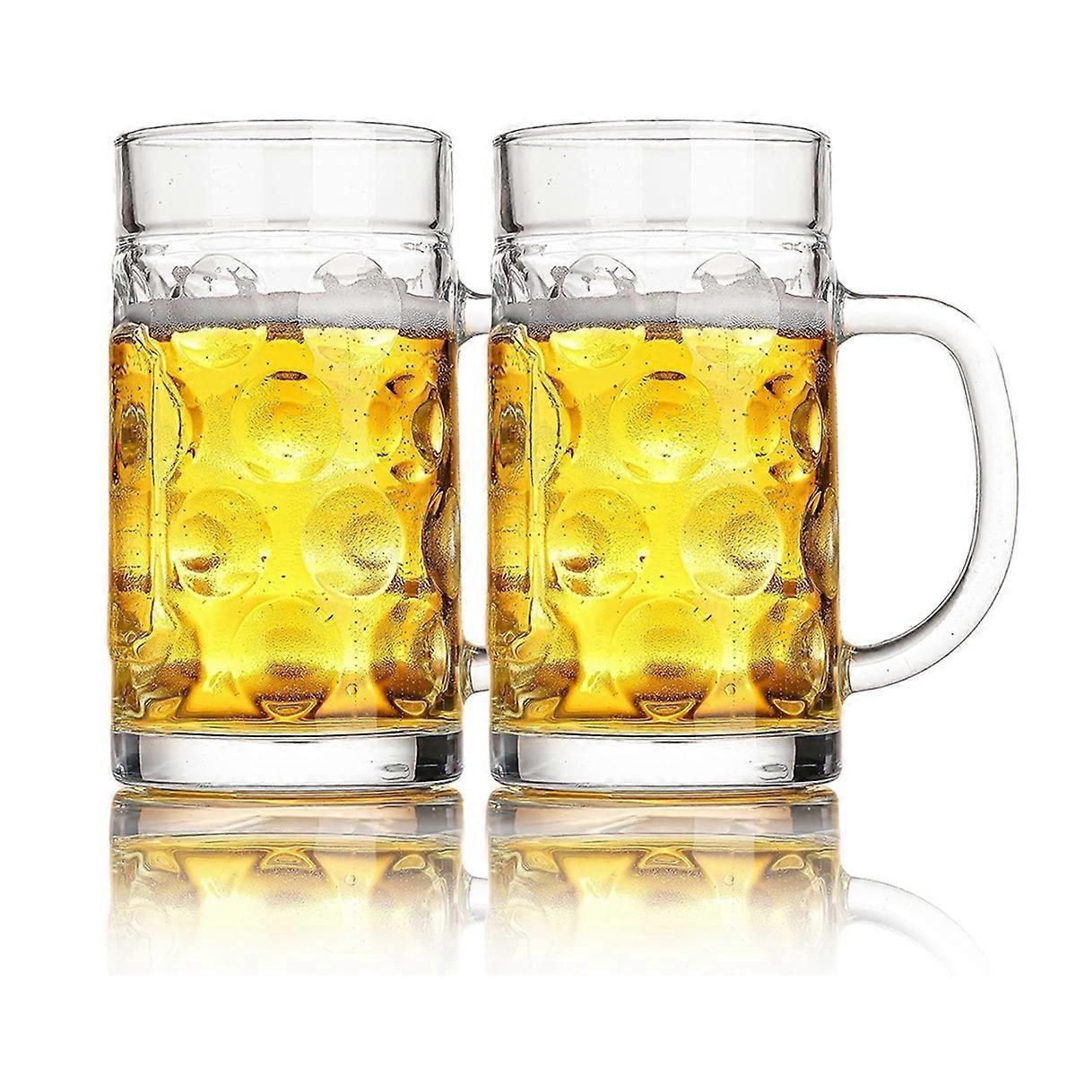 Gefrorene Bierkrüge, Glaskrüge Mit Henkeln, Große, Durchsichtige Bierkrüge