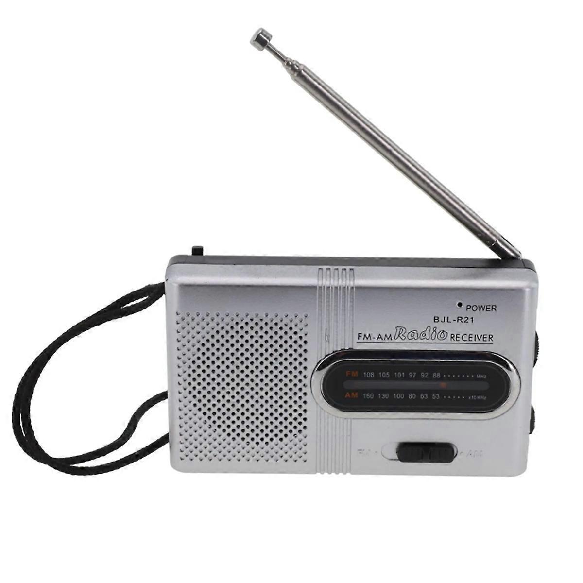 Mini-taschenradio, Tragbar, Batteriebetrieben, Am/fm-empfang, Silberfarben