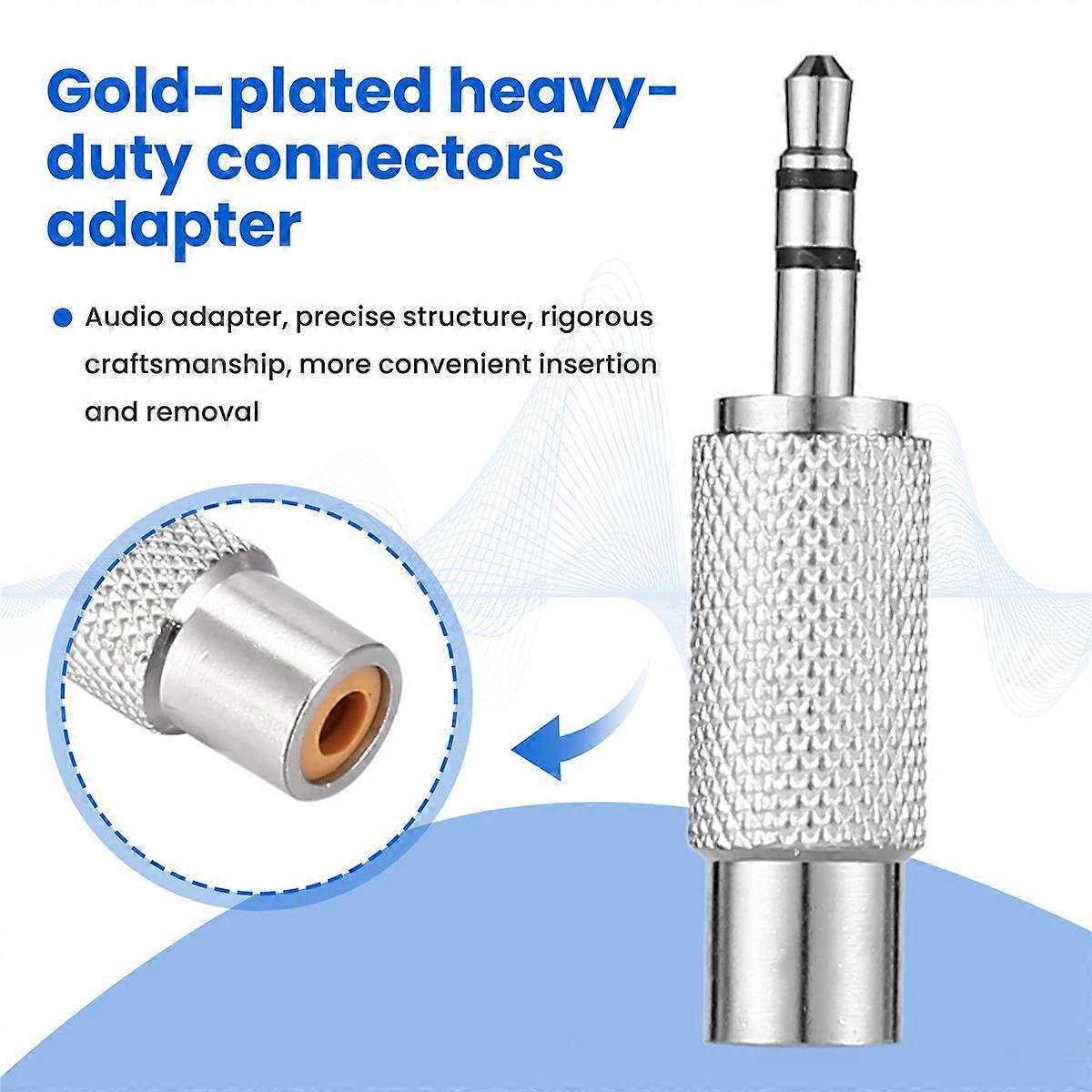 Silberner 3,5-mm-stereo-audio-stecker Auf Mono-audio-buchse-adapter