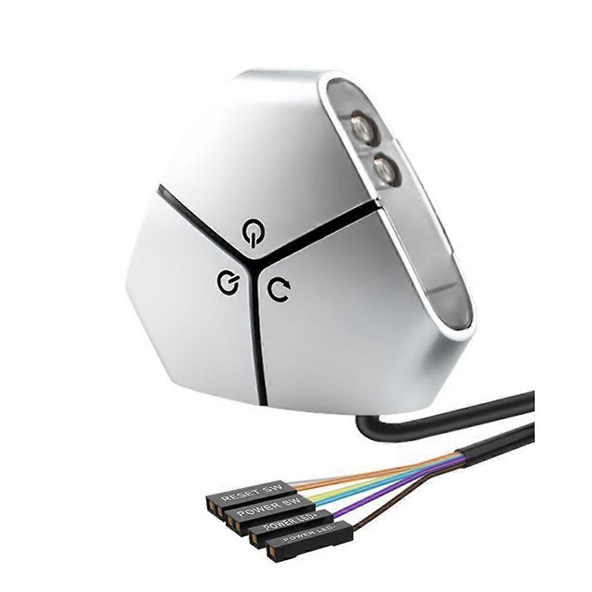 Desktop-computer-schalter Mit Ein-/ausschalter Und Zwei Usb-anschlüssen, Silberfarben.