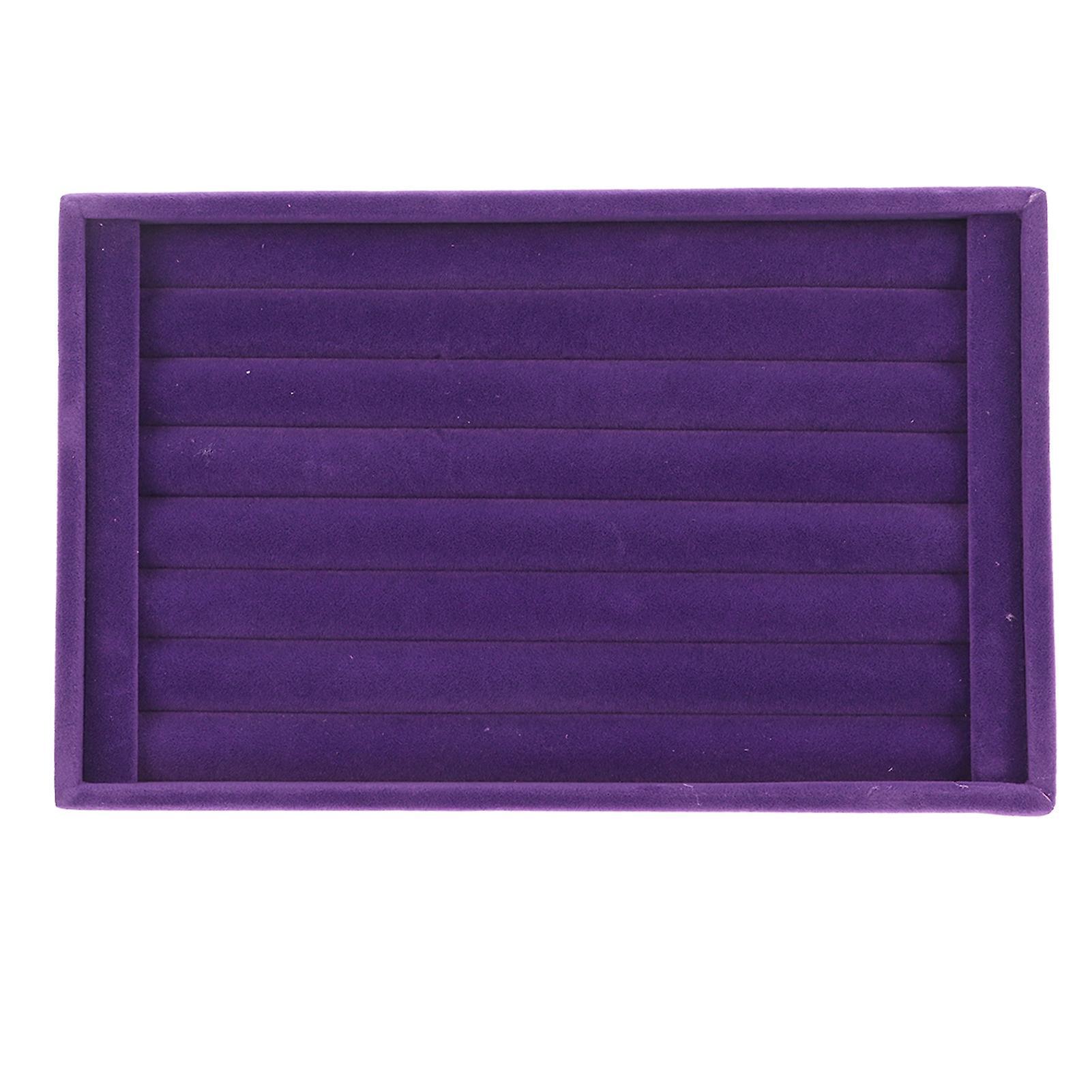 Ringorganizer Aus Violettem Samt, Stapelbare Aufbewahrungsschale Mit 7 Fächern, Ohrringständer