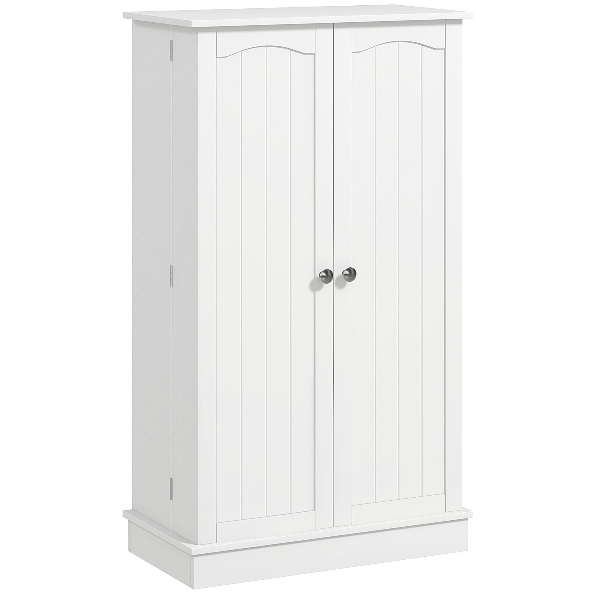 Küchenschrank Mit 2 Türen, 5 Einlegeböden + 12 Gewürzregalen, 60 X 30 X 104 Cm, Weiß