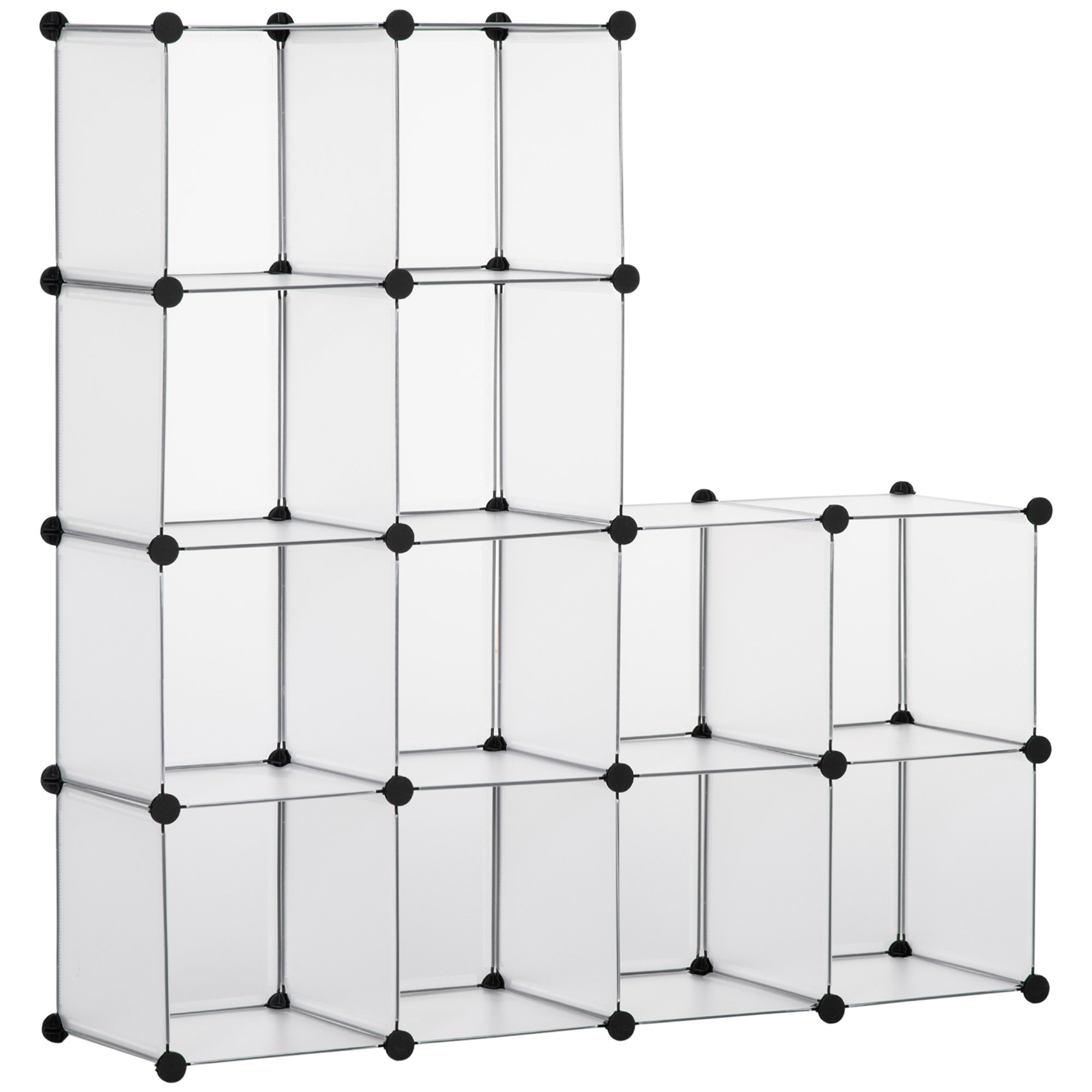 Modulares Aufbewahrungssystem Mit 16 Weißen Fächern Für Schuhe, Kleidung, Bücher Und Spielzeug