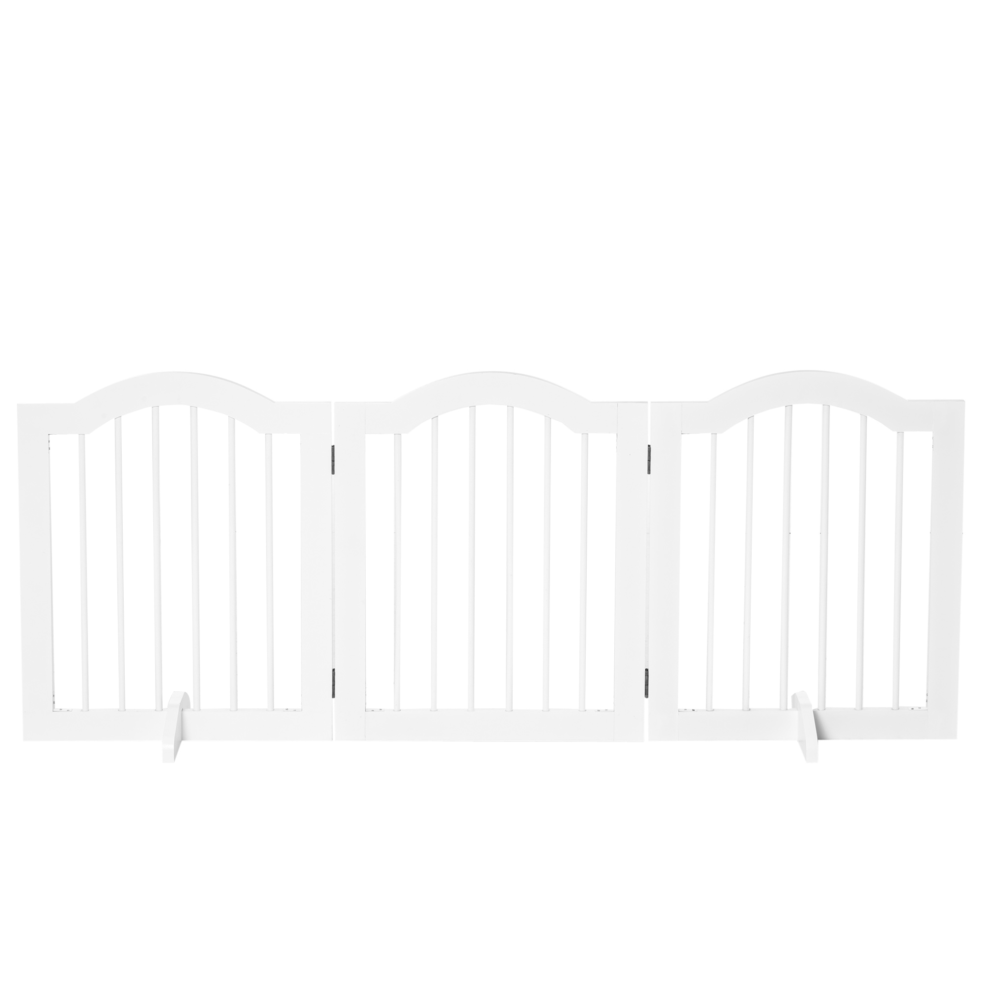 Pawhut Faltbares Haustier-sicherheitsgitter, Modular, Weißes Massivholz-mdf, 154,5 X 61 Cm