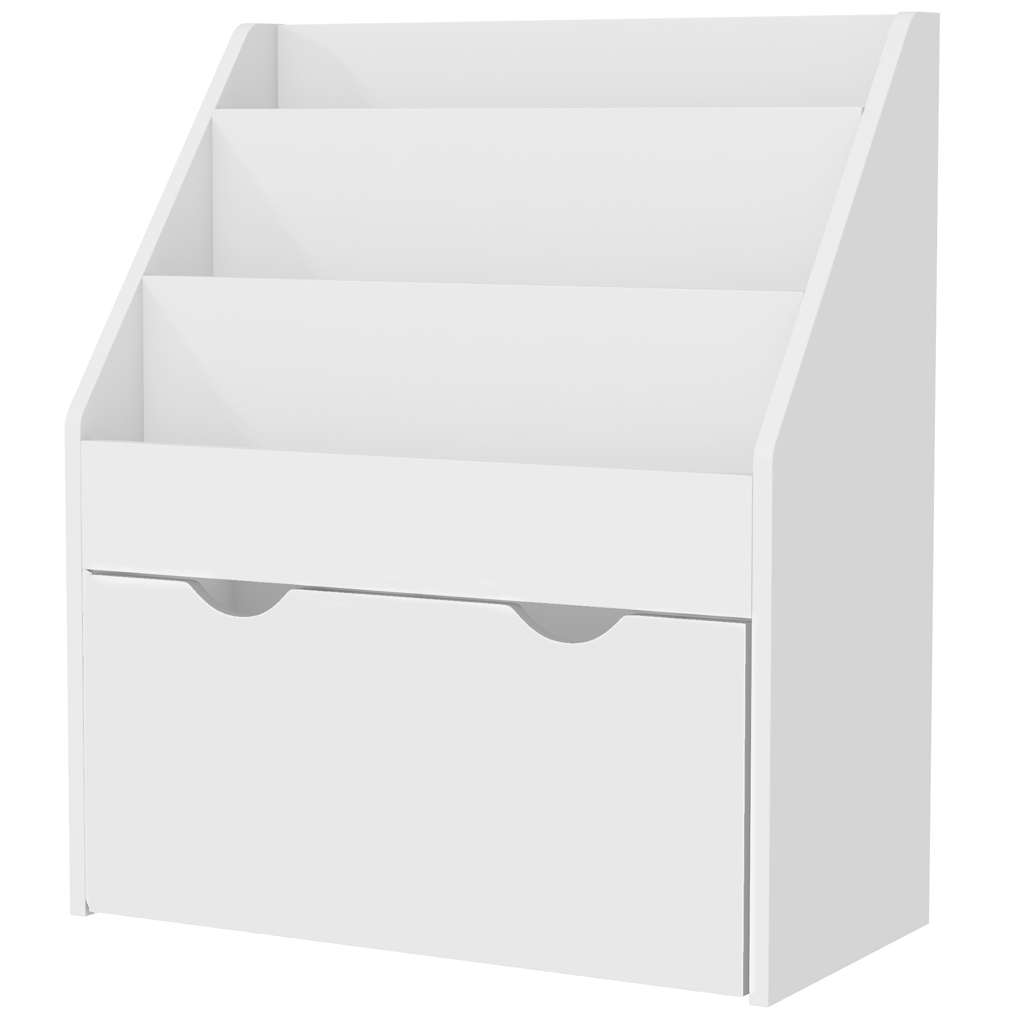 Kinderbücherregal Mit 3 Ablagen Und Schublade, 62,5 X 30 X 70 Cm, Weiß