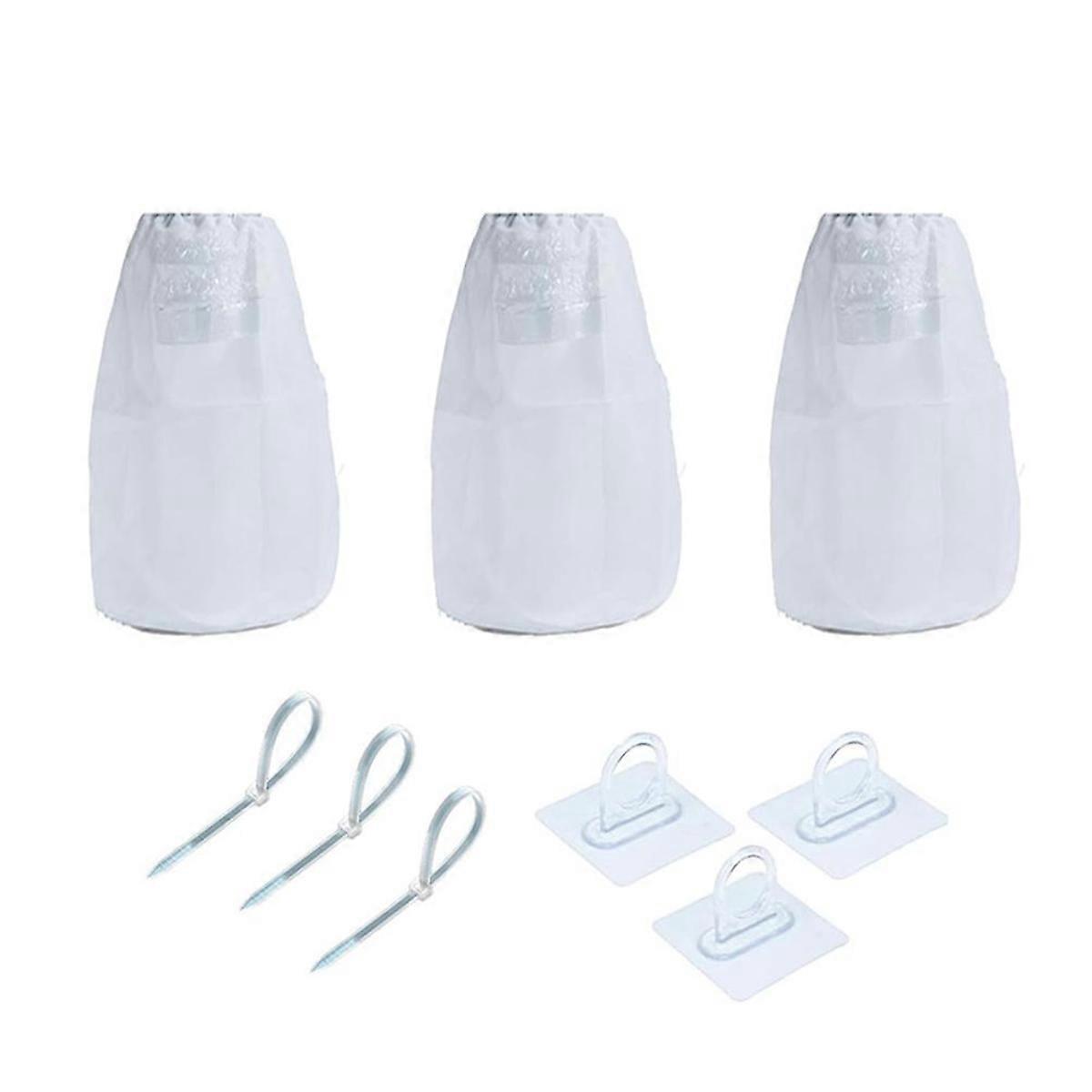 Set Mit 3 Flusenbeuteln Für Wäschetrocknerentlüftungen, Weiße Flusenfilter