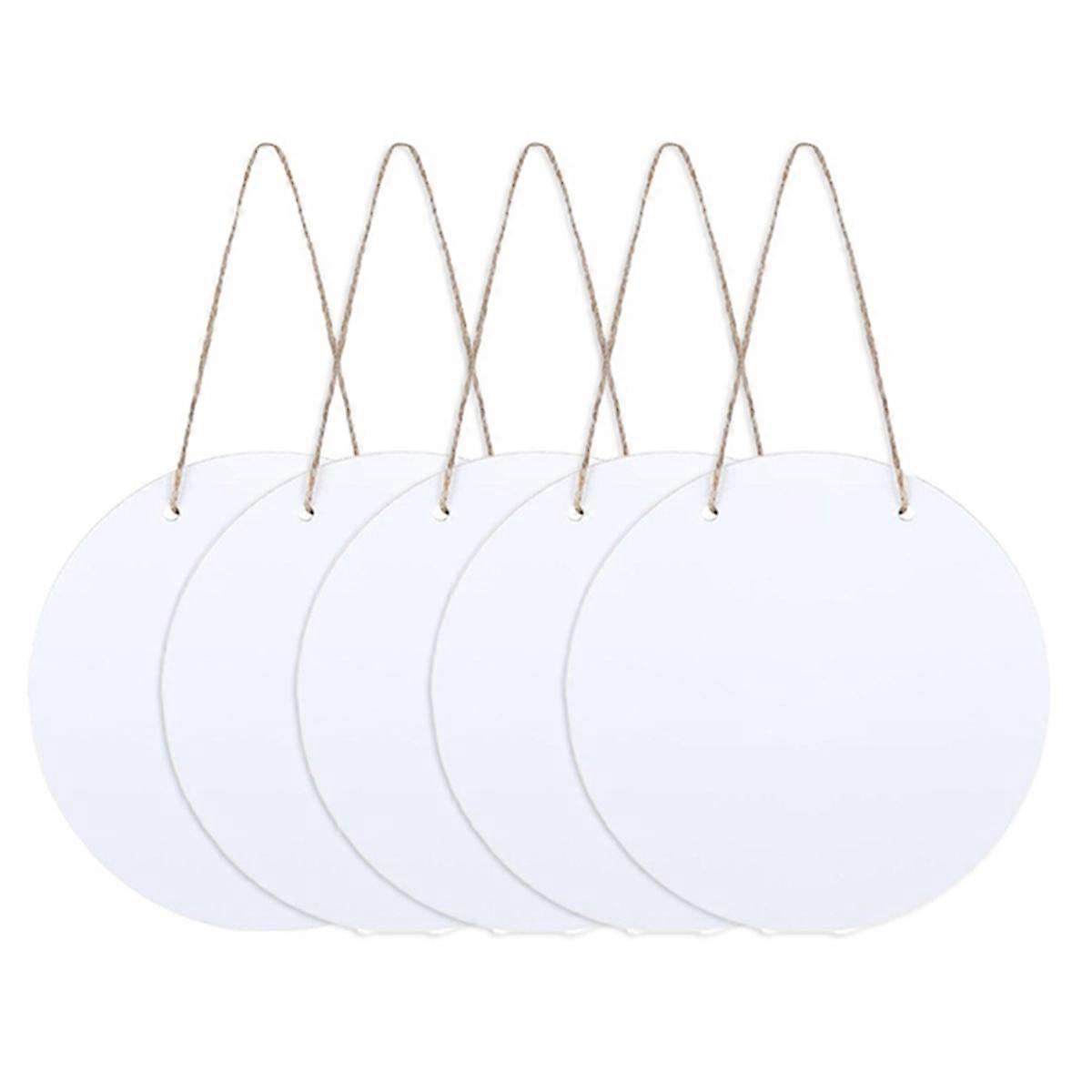 Set Aus 5 Runden 25 Cm (10 Zoll) Großen Türhalterungen Für Sublimationsdruck, Hergestellt Aus Weißer Hartfaserplatte (siehe Foto).