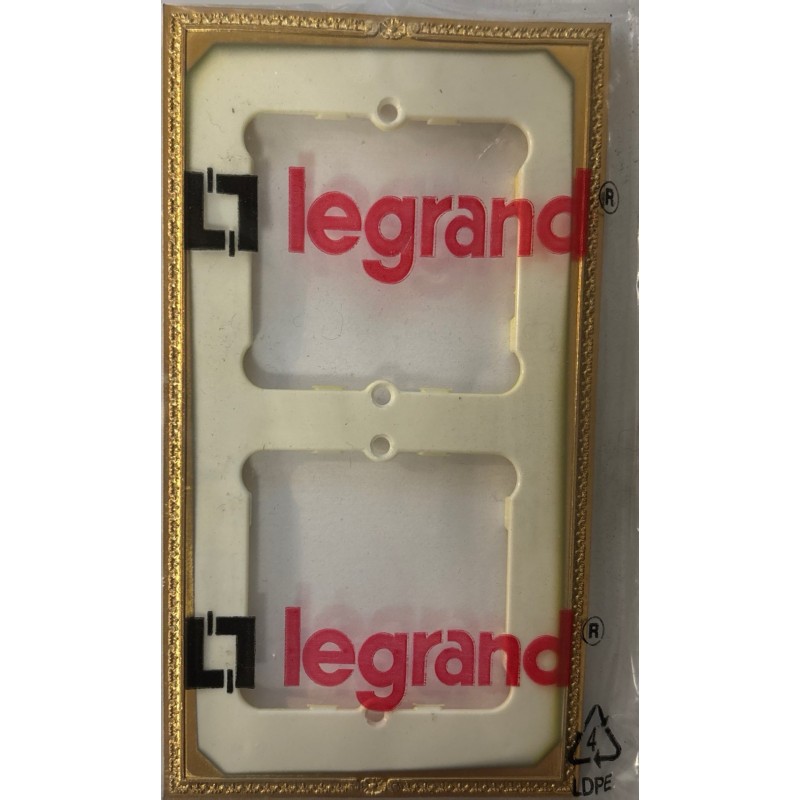 Legrand Chambord 087251 Doppel-tasterabdeckung Im Stil Louis Xv, Goldfarben