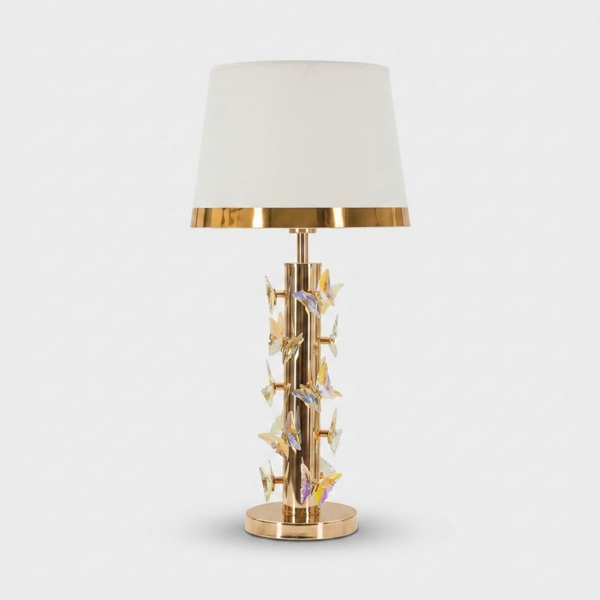 Tischlampe Aus Metall Und Stoff Butterfly