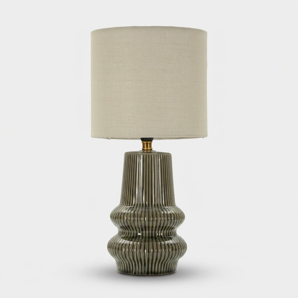 Keramik-tischlampe Mit Stoffschirm Harmony
