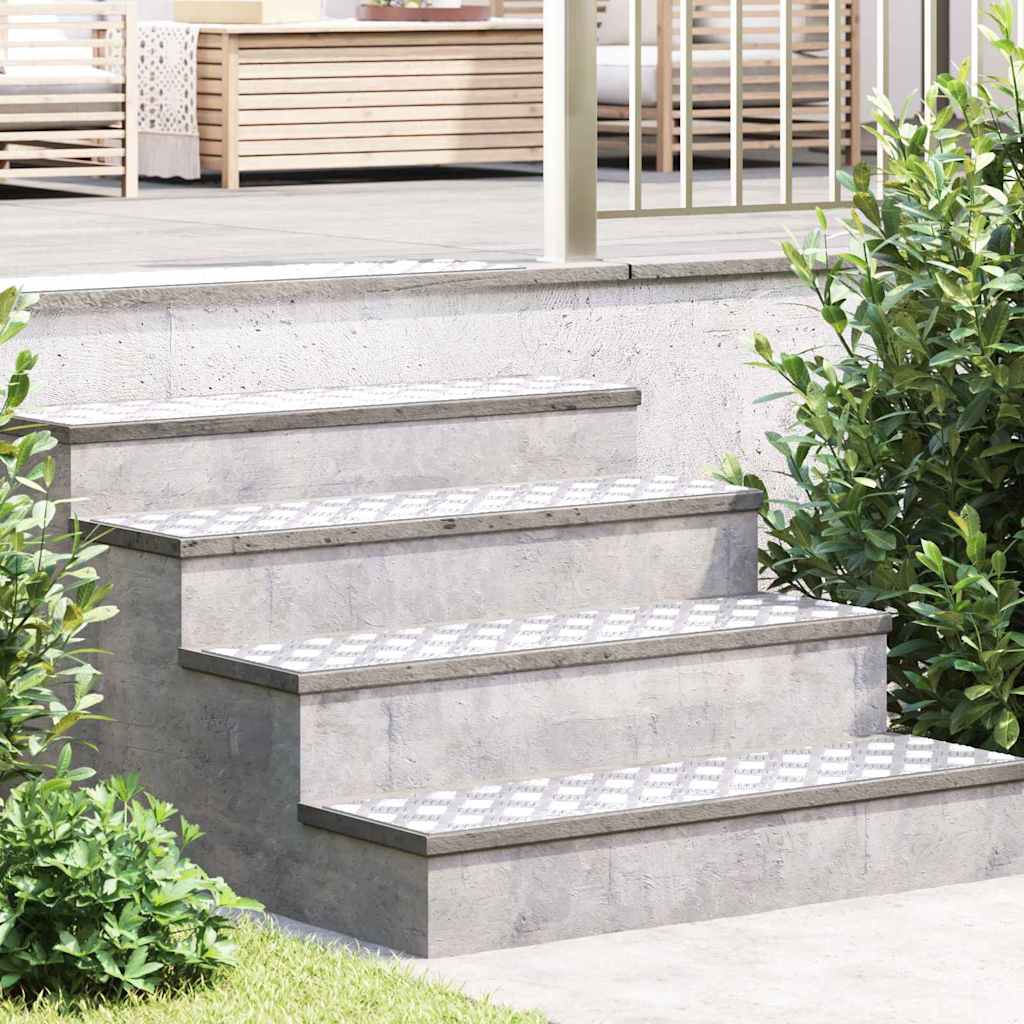 Treppe Tritt Rechtwinklig 4 Pcs Silber 100 X 25 Cm Aluminium