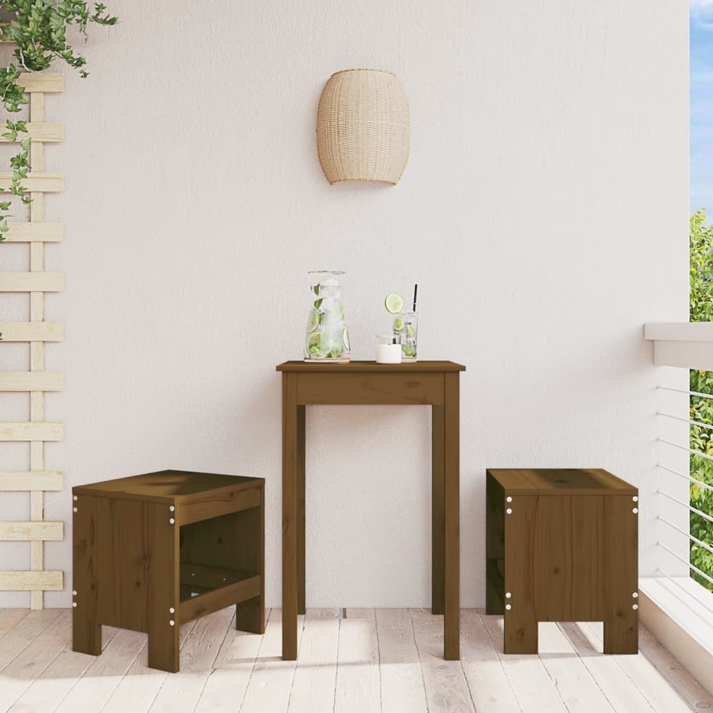 Gartenhocker 2 Stk. Honigbraun 40x36x45 Cm Massivholz Kiefer