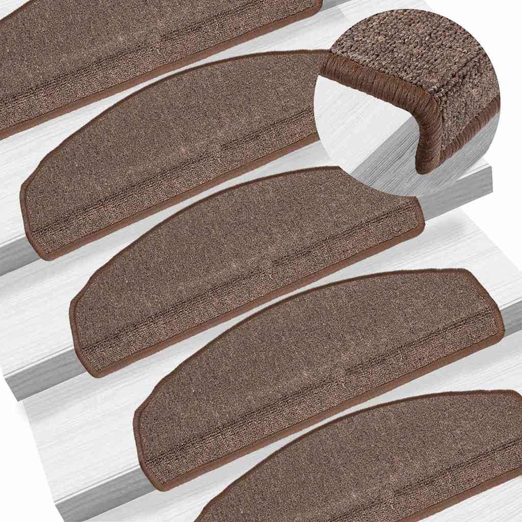 Stufenmatten 15 Stk. 65x24x4 Cm Kaffeebraun Halbrund Groß
