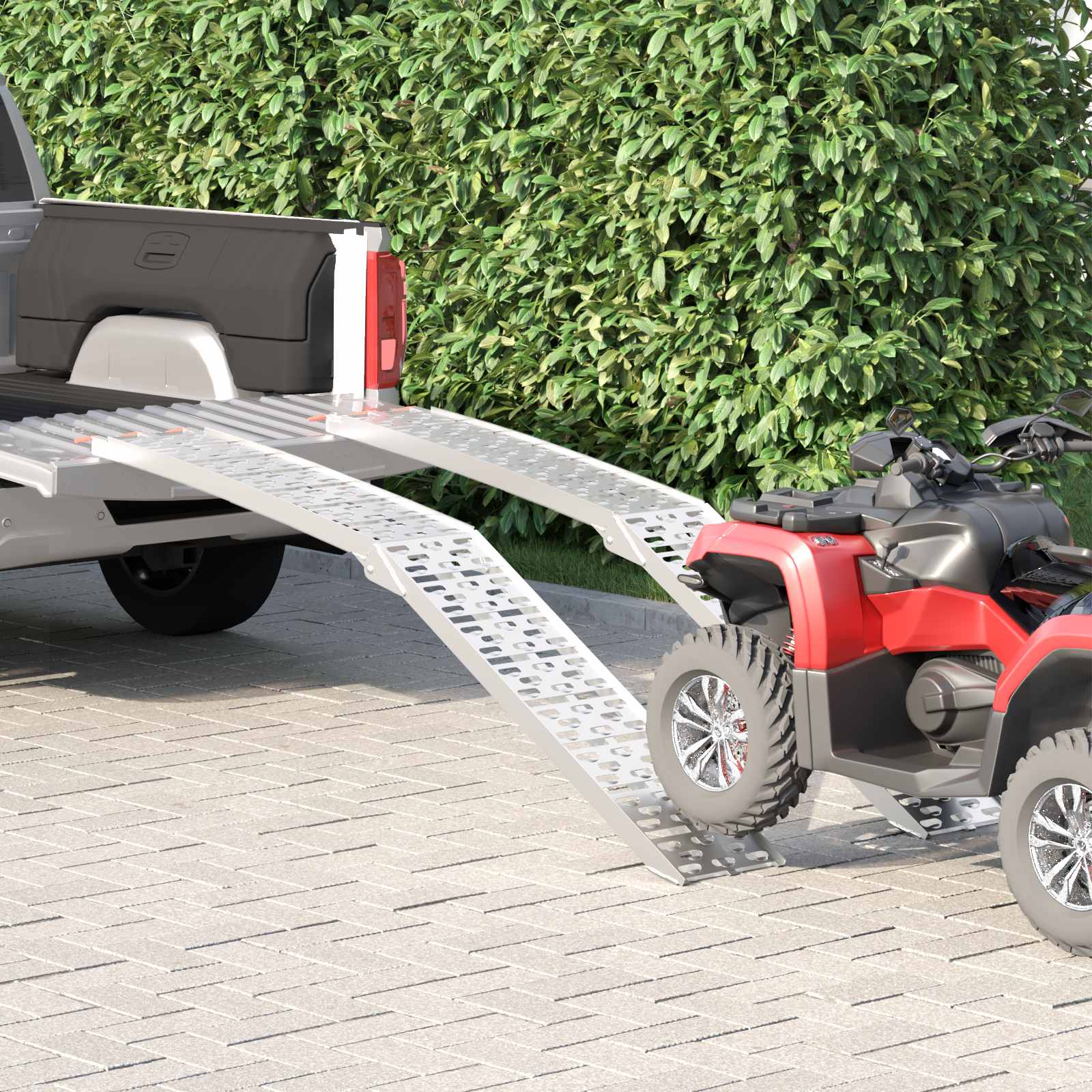 Zusammenklappbare Motorradrampe 340 Kg Pro Rampe 2 Stk. Silber