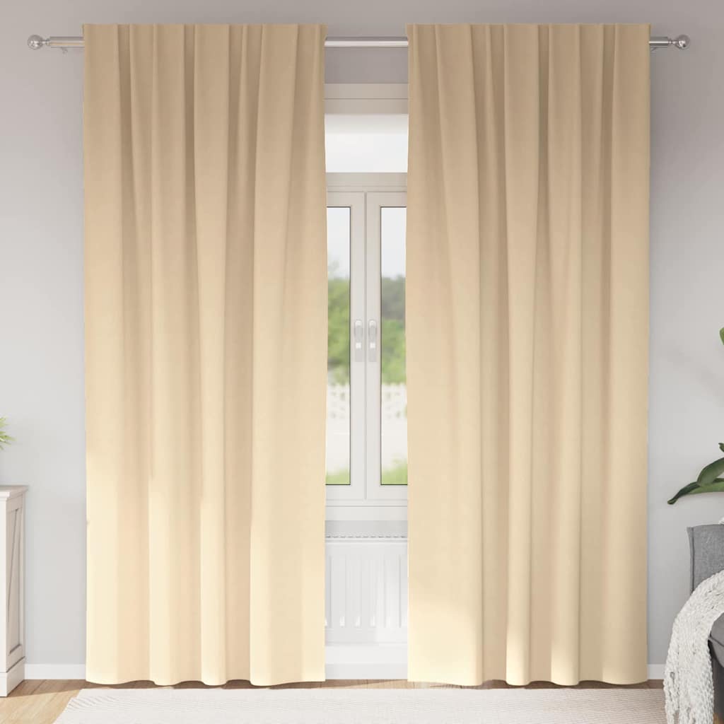 Verdunkelungs-vorhänge Mit Ringen 2 Pcs Creme 245 X 140 Cm