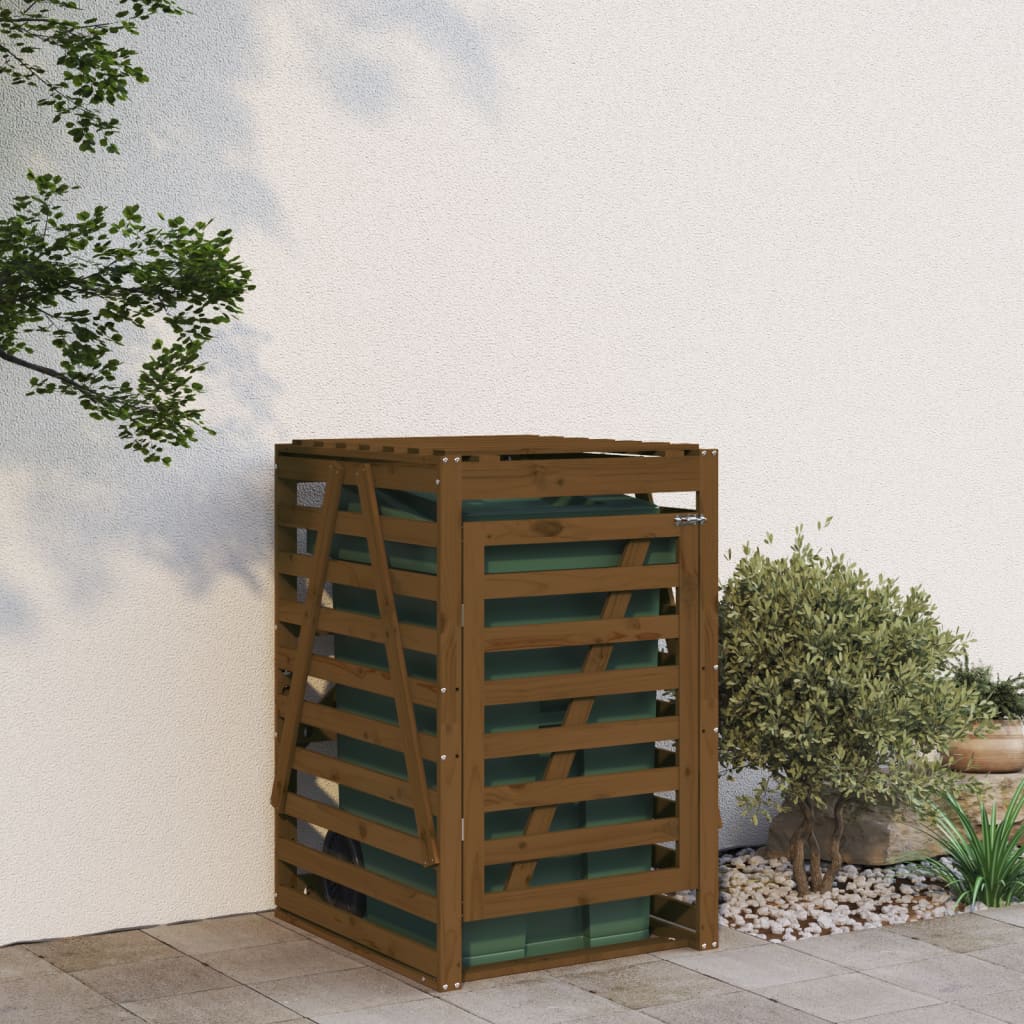 Mülltonnenbox Honigbraun 84x90x128,5 Cm Massivholz Kiefer