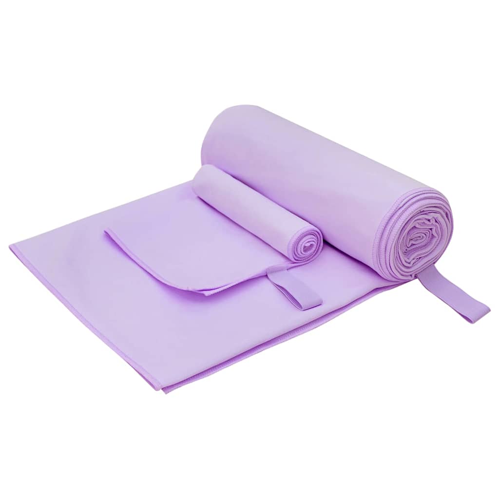 Sporthandtuch Set 2 Pcs Lila Stoff
