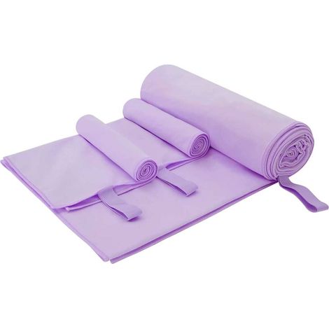 Sporthandtuch Set 3 Pcs Lila Polyester Und Polyamid
