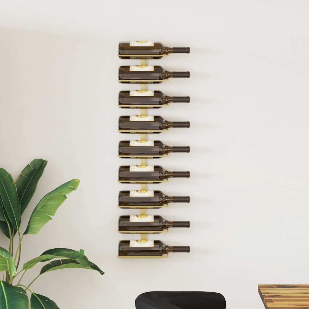 Wand-weinregal Für 9 Flaschen Golden Eisen