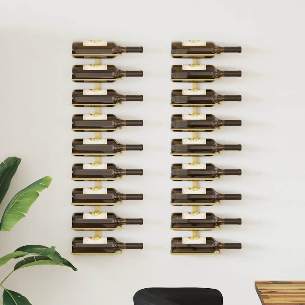 Wand-weinregale Für 9 Flaschen 2 Stk. Golden Eisen