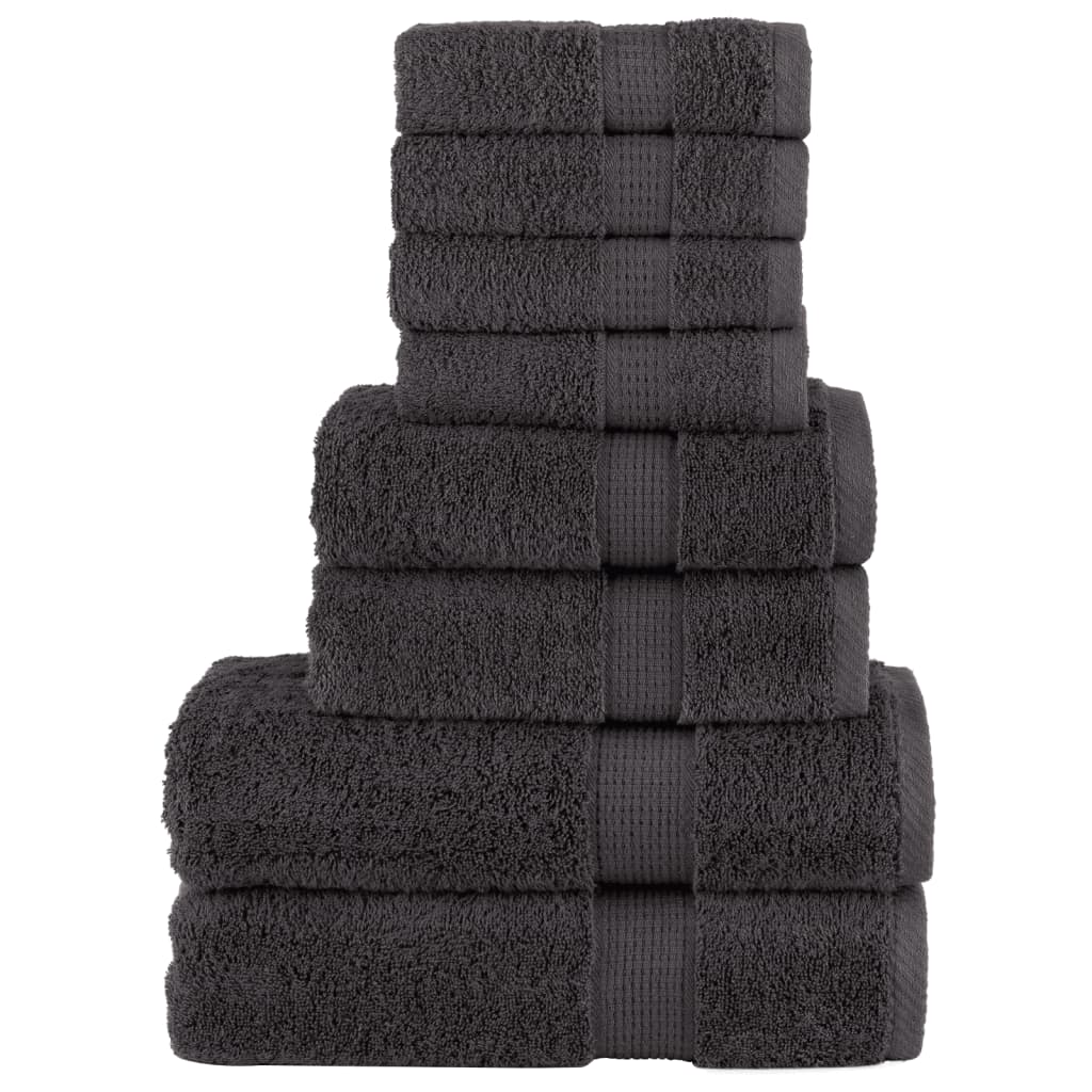 8 Tlg. Premium-handtuch-set Solund Anthrazit 600 G/m²