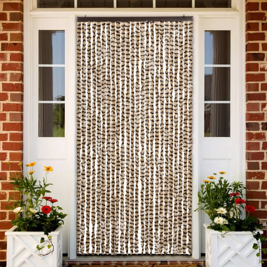 Insektenschutz-vorhang Beige Und Braun 100x220 Cm Chenille