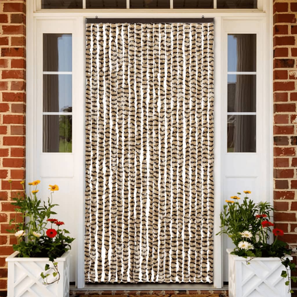 Insektenschutz-vorhang Beige Und Braun 90x220 Cm Chenille