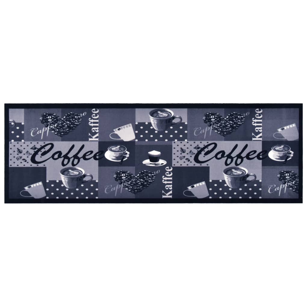 Küchenbodenmatte Waschbar Kaffee Blau 45x150 Cm