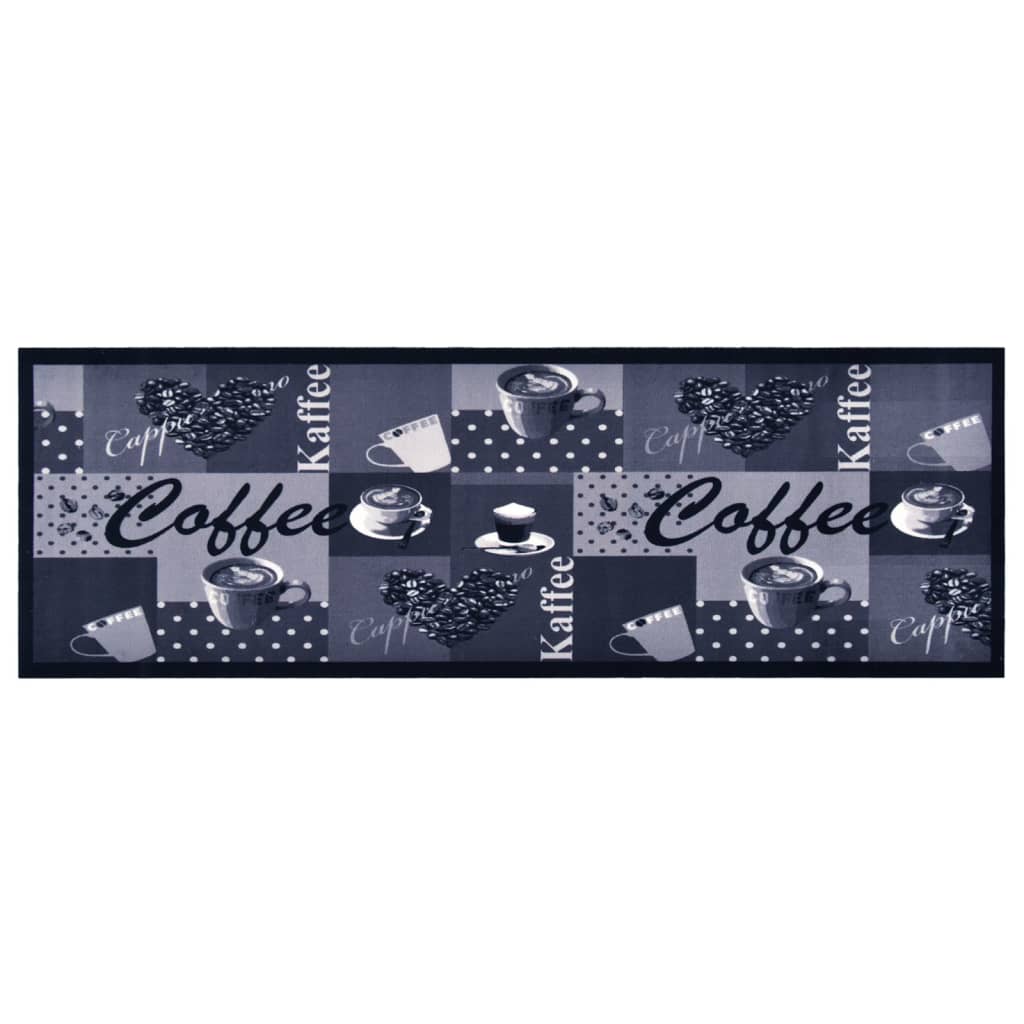Küchenteppich Waschbar Kaffee Blau 60x300 Cm