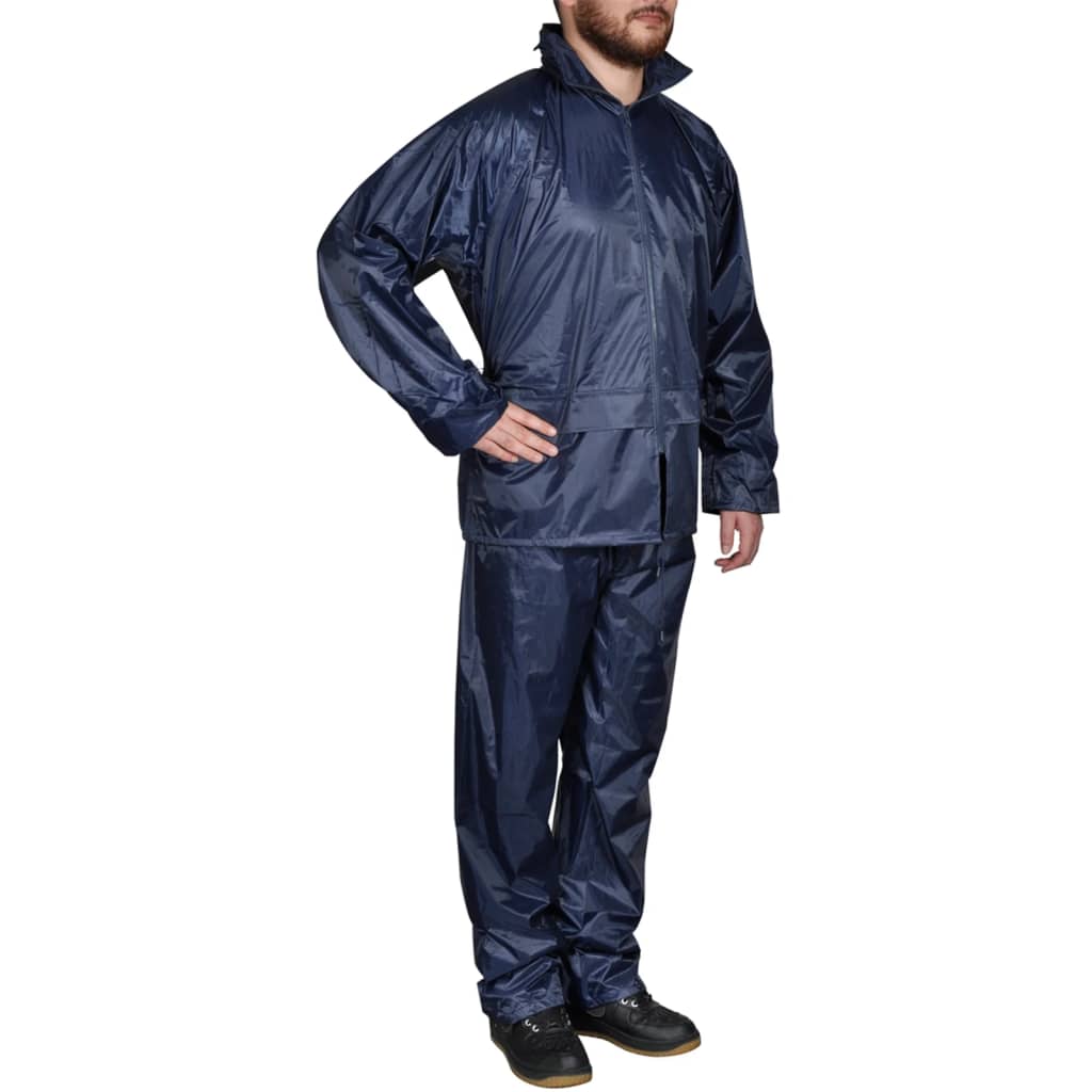 Blaue Regenbekleidung Für Männer 2-teilig Mit Kapuze Größe Xl