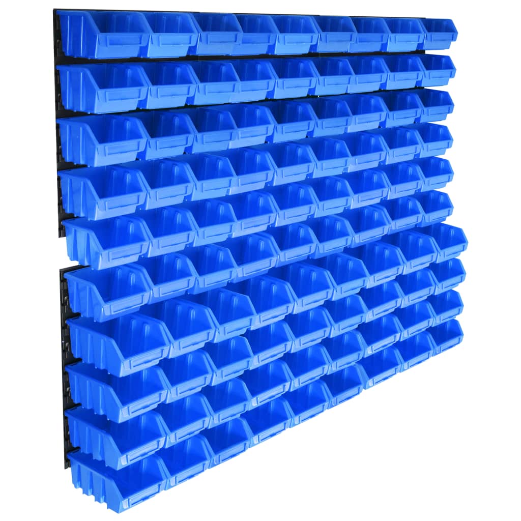 96-tlg. Behälter-set Für Kleinteile Mit Wandplatten Blau