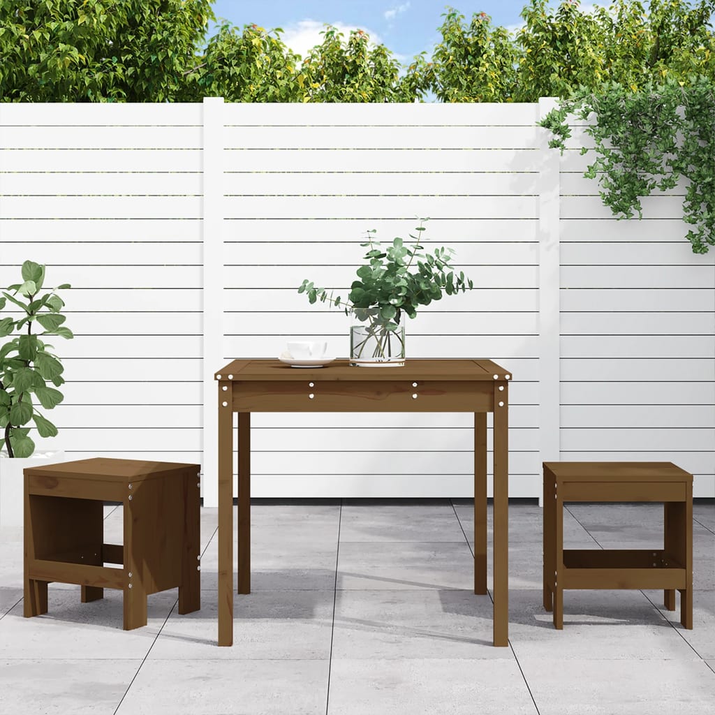 3-tlg. Garten-bistro-set Honigbraun Massivholz Kiefer