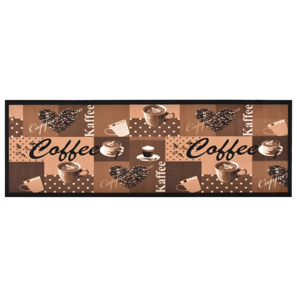 Küchenteppich Waschbar Kaffee Braun 60x300 Cm